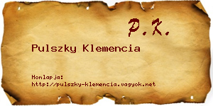 Pulszky Klemencia névjegykártya